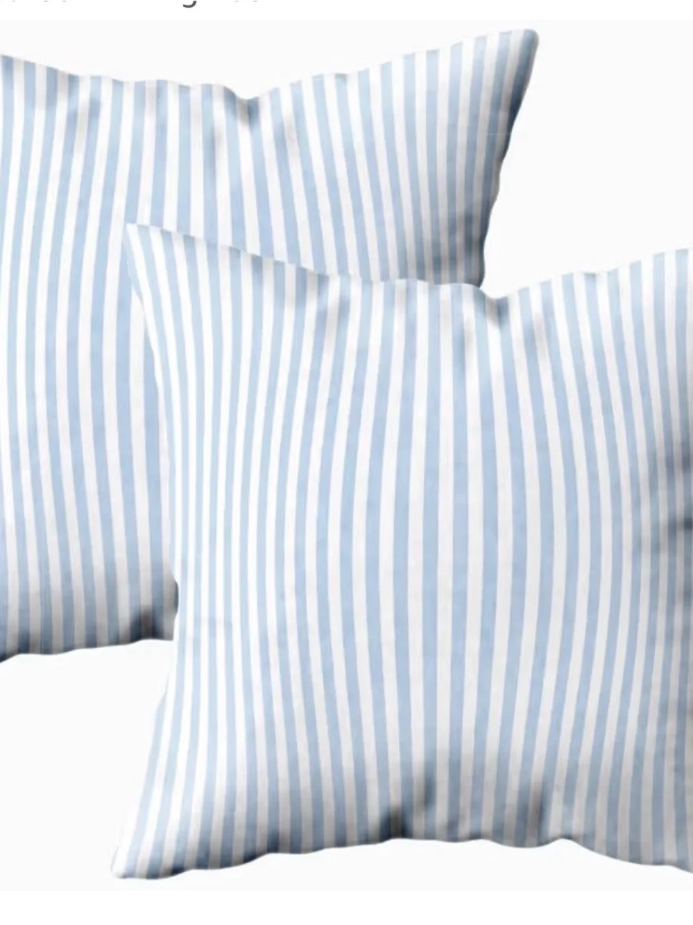 Light Blue and White Striped Throw Pillow Case (pillow not included) set of 2.